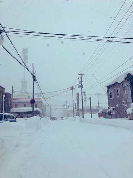 雪の通勤路