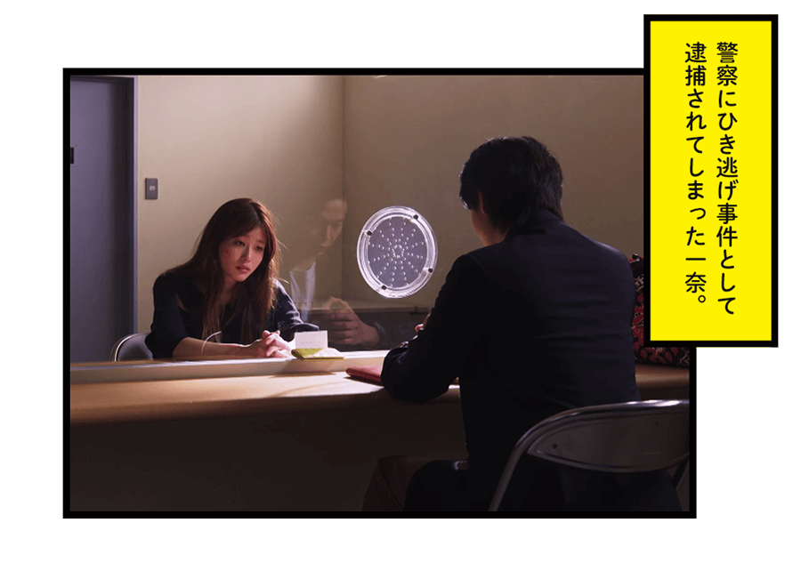 警察にひき逃げ事件として逮捕されてしまった一奈。