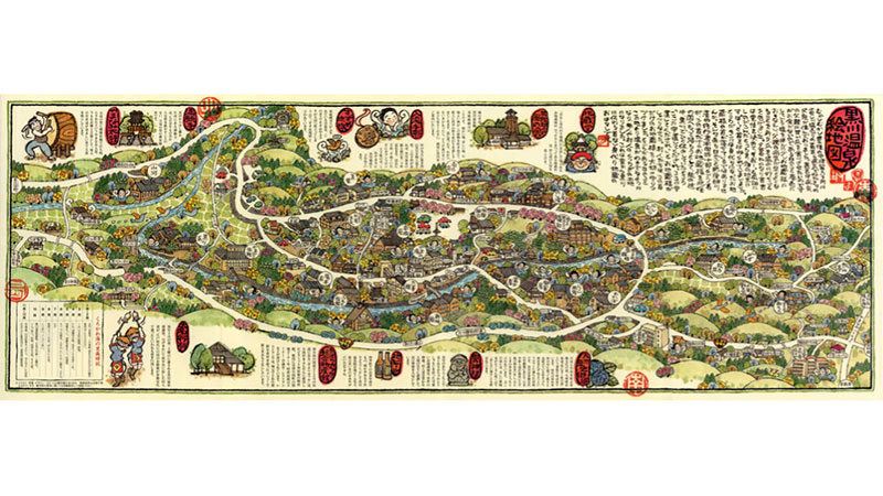 【人気観光地の復興に一役買った絵地図2選！】<br>★黒川温泉 （熊本県阿蘇郡）