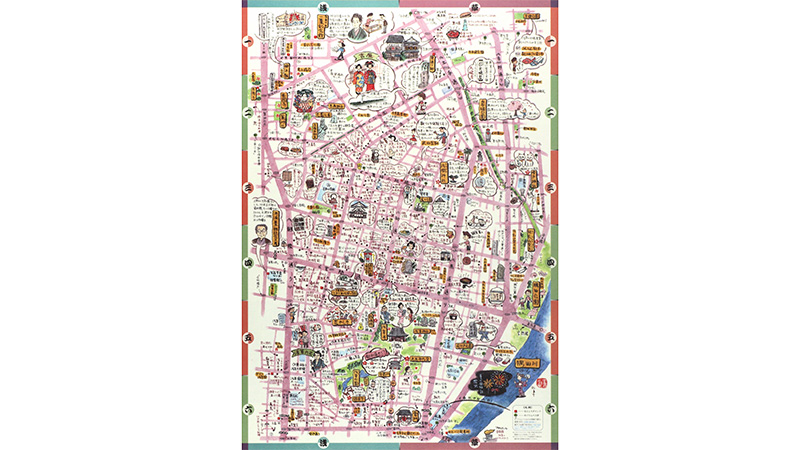 【比べて楽しい絵地図 浅草編】 <br>★観光パンフレット（モデルコース型）