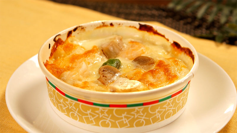 【愛知】宮きしめん「えびグラタン 宮きしめん入り」810円