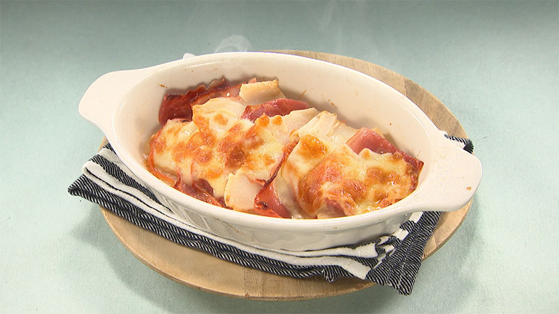 ■タケノコと生ハムのグラタン