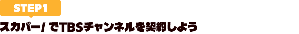 [STEP1]スカパー<i>!</i>でTBSチャンネルを契約しよう