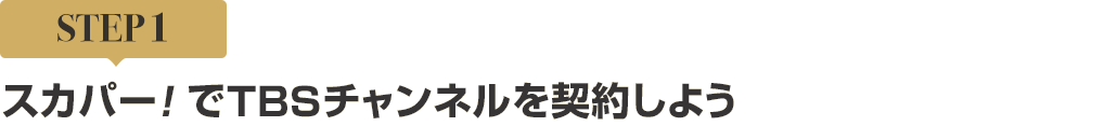 [STEP1]スカパー<i>!</i>でTBSチャンネルを契約しよう