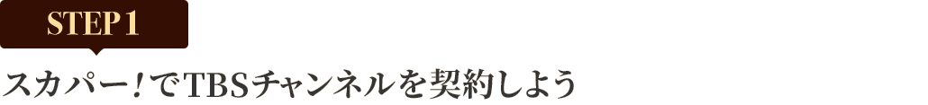 [STEP1]スカパー<i>!</i>でTBSチャンネルを契約しよう