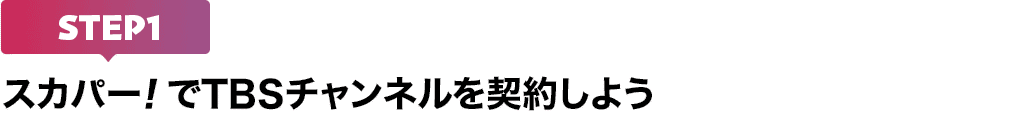 [STEP1]スカパー!でTBSチャンネルを契約しよう