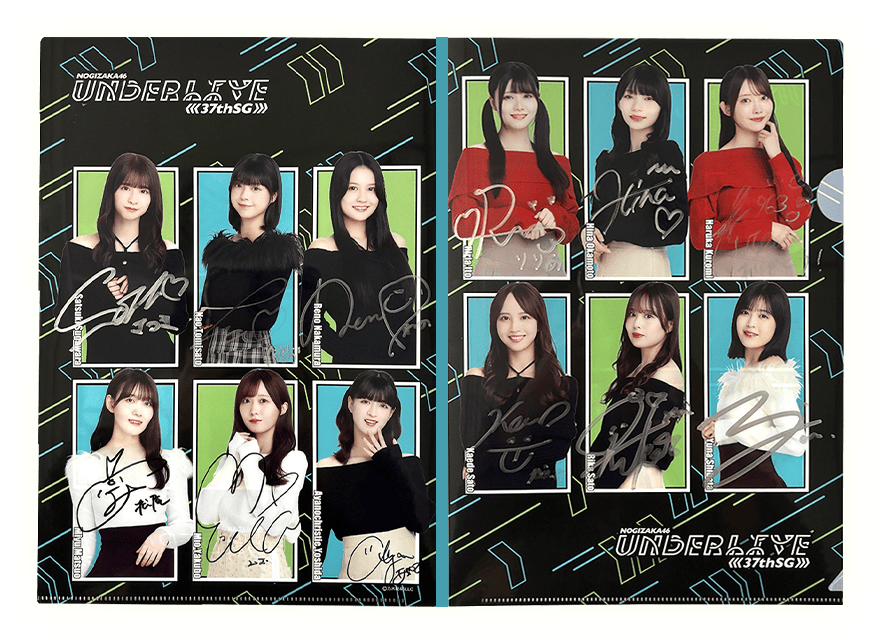 乃木坂46 37thSGアンダーライブ 出演メンバー全員の直筆サイン入りクリアファイル 写真