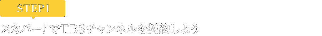 [STEP1]スカパー<i>!</i>でTBSチャンネルを契約しよう