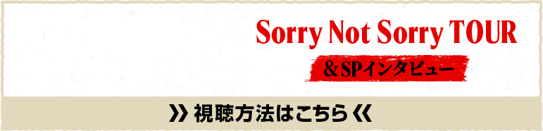 WANIMA Sorry Not Sorry TOUR&SPインタビュー 視聴方法はこちら