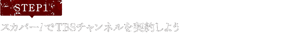 [STEP1]スカパー<i>!</i>でTBSチャンネルを契約しよう